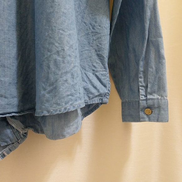 Chambray Button Up with Ruffles - Sz 14 - Picture 5 of 5